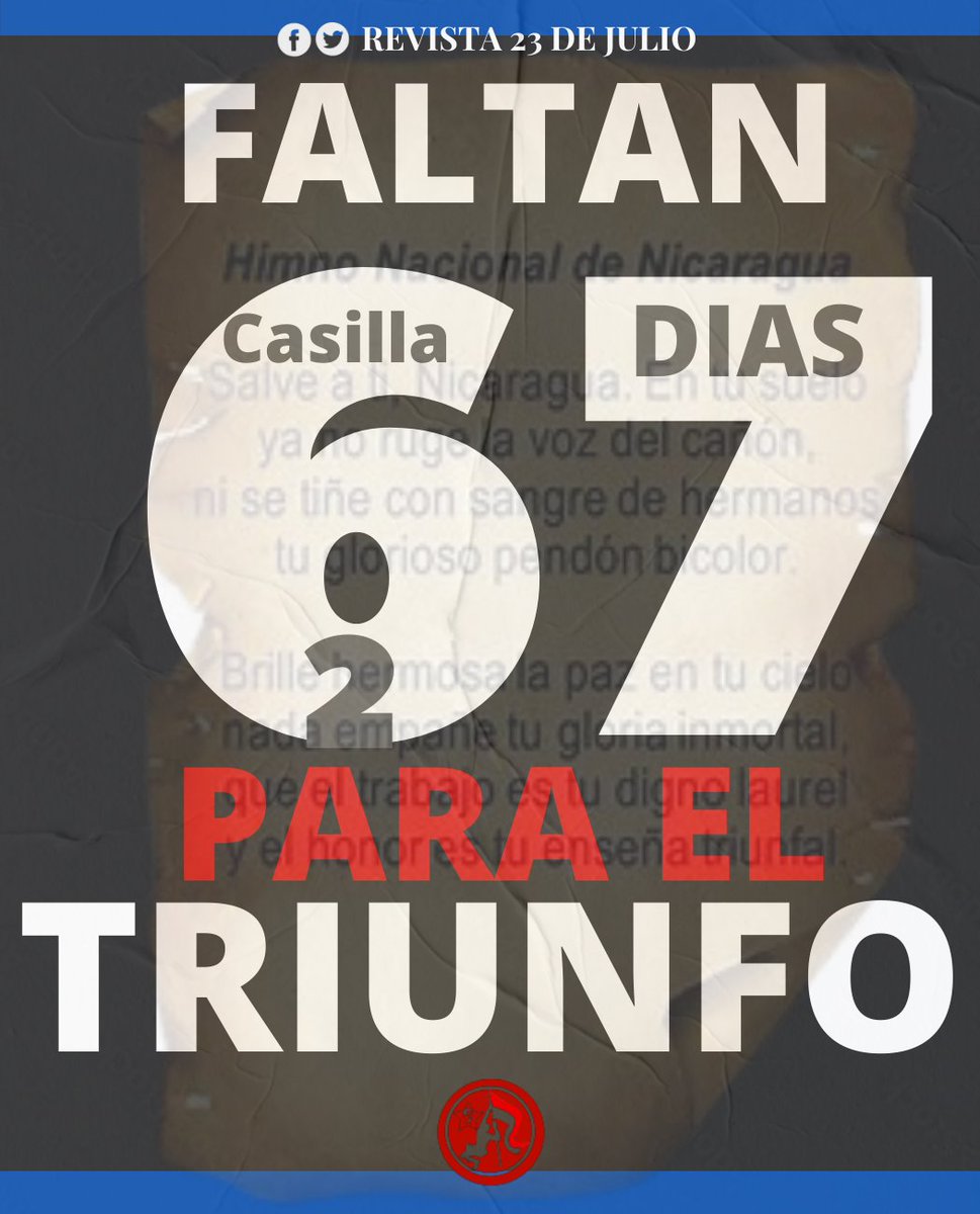 #R23J✊🏻🔴⚫Faltan 67 días y Este Pueblo Digno está listo para CELEBRAR EL TRIUNFO ESTE 7 DE NOVIEMBRE.
#SeptiembreVictorioso 
#Nicaragua