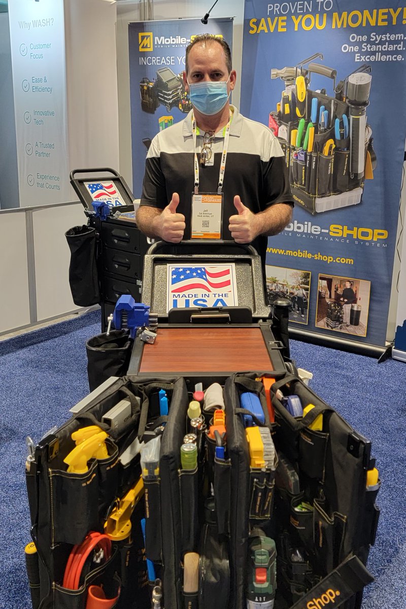 Thanks for the thumbs up Jeff, from Cal American. #apartmentalize2021 #tradeshow #expo #toolkits #toolcarts #savetimeandmoney