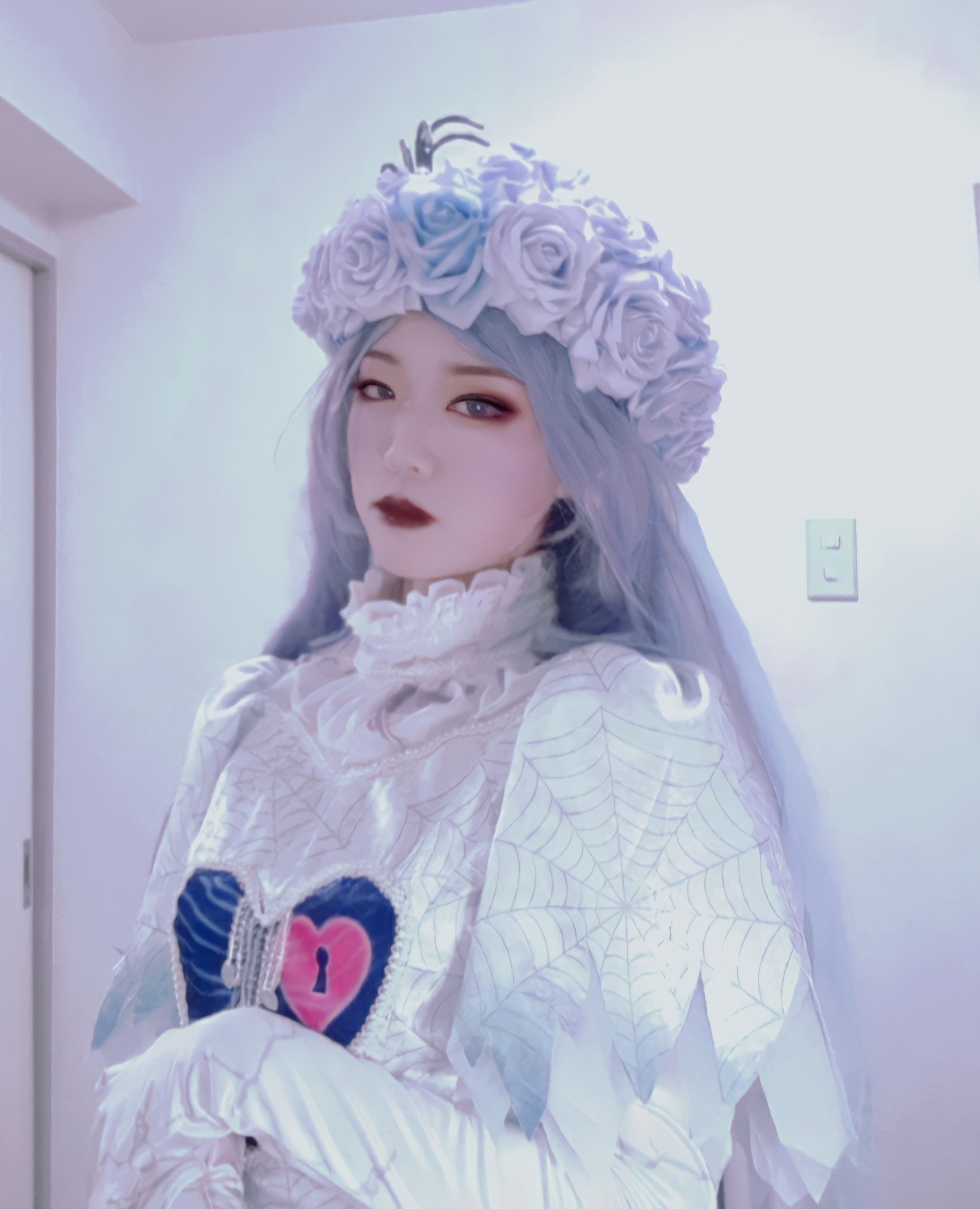Popoco 今日からハロウィン 錯乱 ですね 早くガナビアゴーストしたいね っ スプブ花嫁の衣装届いたのでメイクした よ Dハロ仮装 エアｄハロ仮装 Dハロ仮装者さんと繋がりたい T Co Gxlkv9tw51 Twitter