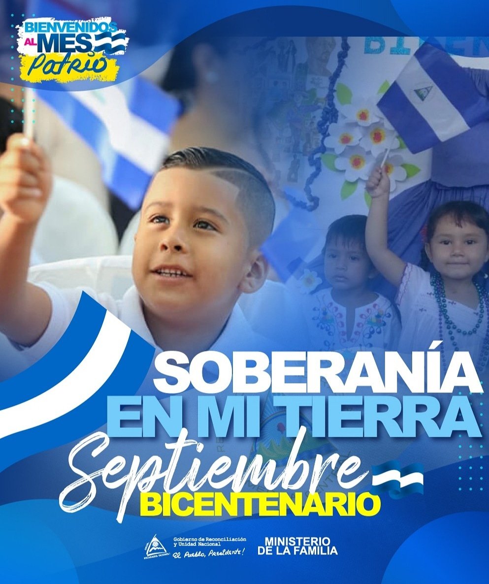 Bienvenido #01Septiembre, mes de la Patria, que defendida y Soberana sigue siendo después de 200 años, #Nicaragua Bendita y Siempre Libre. ¡Aquí están tus hijos! Y al Yankee le decimos Remember San Jacinto y a Sandino. #PatriaLibreYVictoriosa