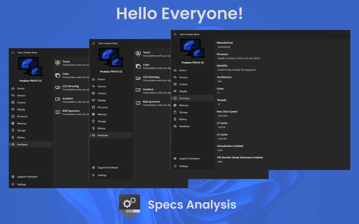 SpecsAnalysis's tweet photo. Hello Everyone,

Welcome All for New Journey of SpecsAnalysis with New and Overhauled Roadmap and More Resource Allocation for Future Developments. Let's all be part of the journey!

#SpecsAnalysis #Launch2021 #Windows11 #Windows10 #WinUI #UWP https://t.co/Z6sjTDWPRd