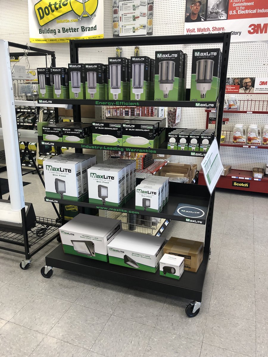 Ready, Set, Sold! 
Great to see a restock needed before the new set is even complete at one of our new stocking partners!  Contact MaxLite today to find out about our Distributor Stocking Partner Program, and how we are helping our distributor partners grow.  #EOBD