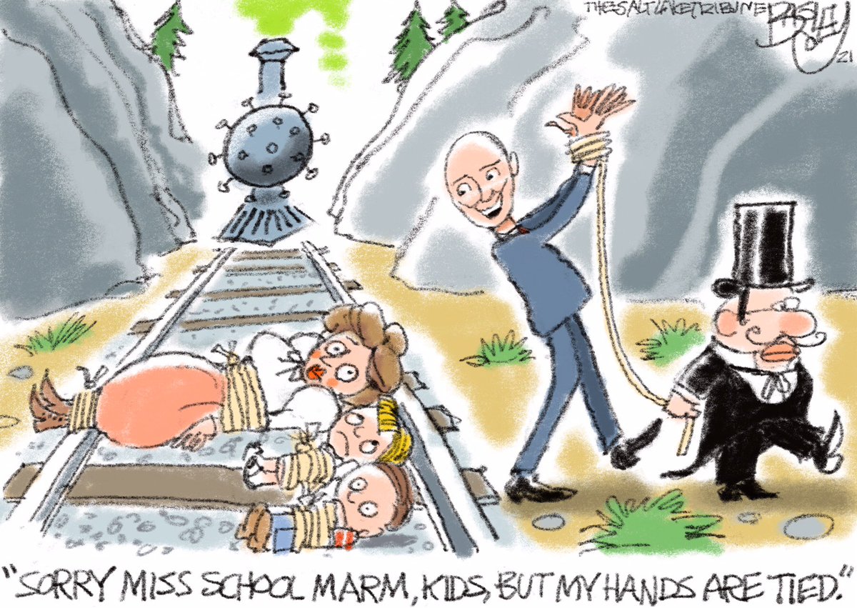 Patbagley's tweet image. Cox and Utah’s R legislators aren’t going to take action to mitigate the spread of COVID in schools. We’re on our own, folks. Absolutely zero leadership in a public health crisis #utpol
