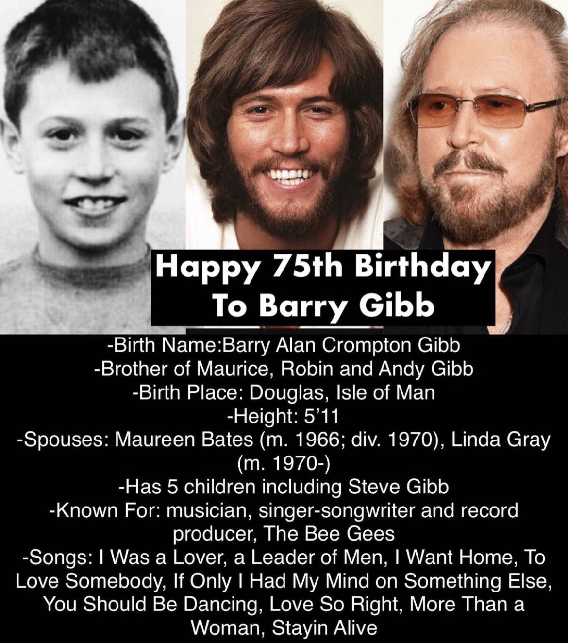 Happy Birthday, Barry Gibb of the 