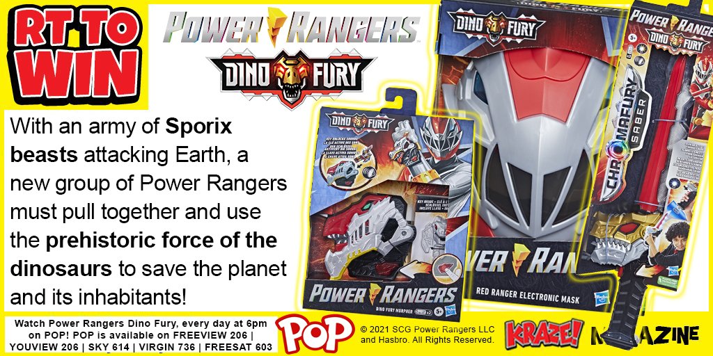 To celebrate all-new Power Rangers Dino Fury launching exclusively on POP, we’ve got an awesome bundle of goodies to give away! Tune in every day at 6pm, only on POP! RT to #win!