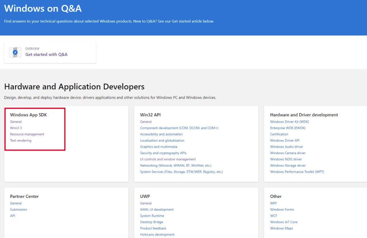 Uou can get support about the Windows App SDK in Microsoft Q&amp;A. Please have a try and visit Microsoft Q&amp;A: msft.it/6014XGBqq.