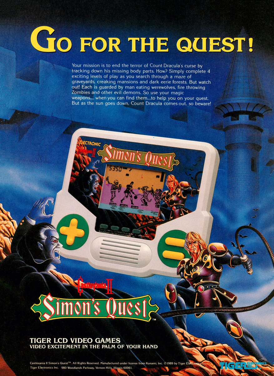 Castlevania II: Simon's Quest - Tiger handheld game ad.