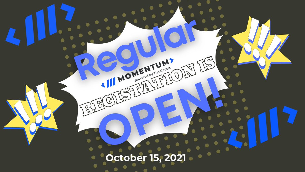momentumdevcon's tweet photo. It's getting real, folks! REGULAR REGISTRATION IS OPEN 
↔️Share this great news with your network and go buy your ticket!↔️
Buy 1–4 for $139 each, 5 or more for $129 each and $79 for students
https://t.co/81aSrp9IHQ
#MomentumDevCon https://t.co/kOU4A6PeJV
