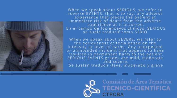 CTC_CTPCBA's tweet photo. #EfectoAdverso vs. #EventoAdverso
#Serious vs. #Severe https://t.co/rgepAAXfVe