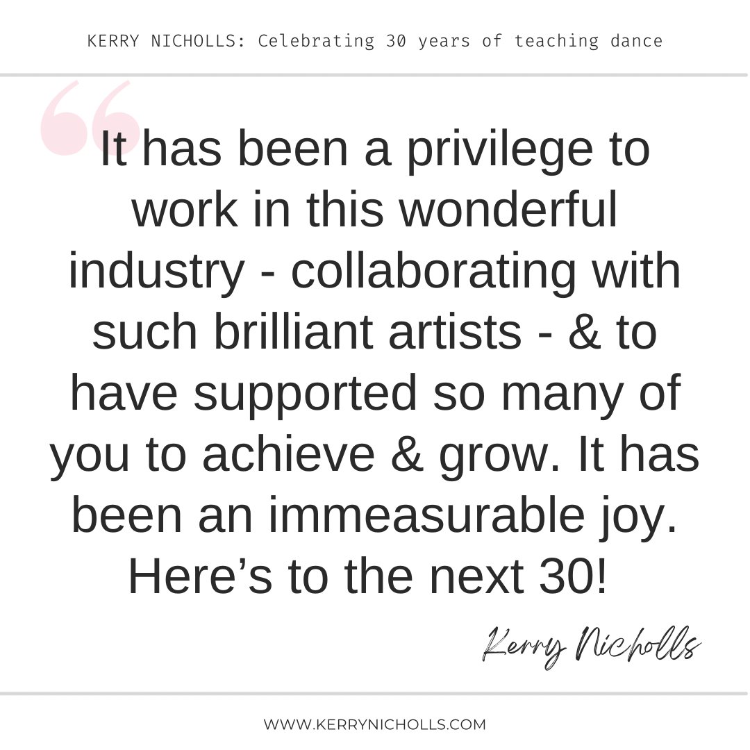 This month, I will have been teaching professionally in the sector for 30 years. Immediately after graduation, I began teaching at Trinity Laban at the age of 20!  Thank you to all the students that year especially for trusting me as I began to build my ethos and approach.
(1/3)