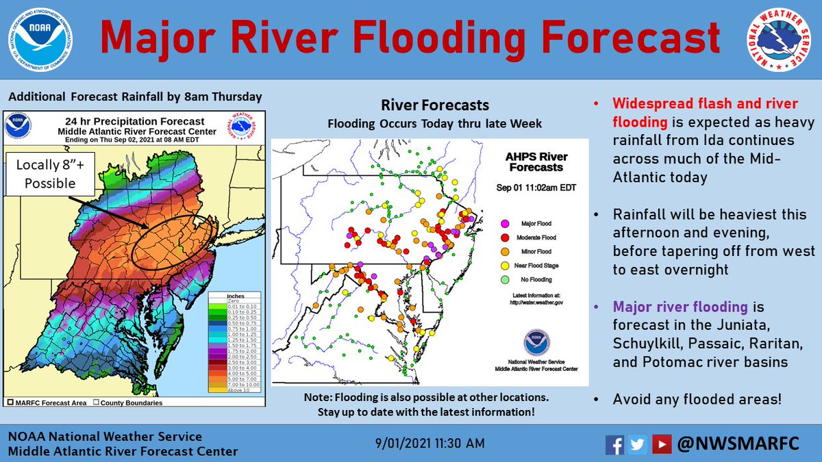 Ida expected to bring flooding along major rivers in North and Central