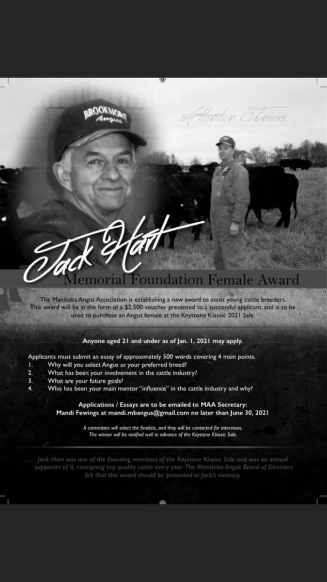 Last day to submit your essay application for the Jack Hart Memorial Female Foundation Award.
