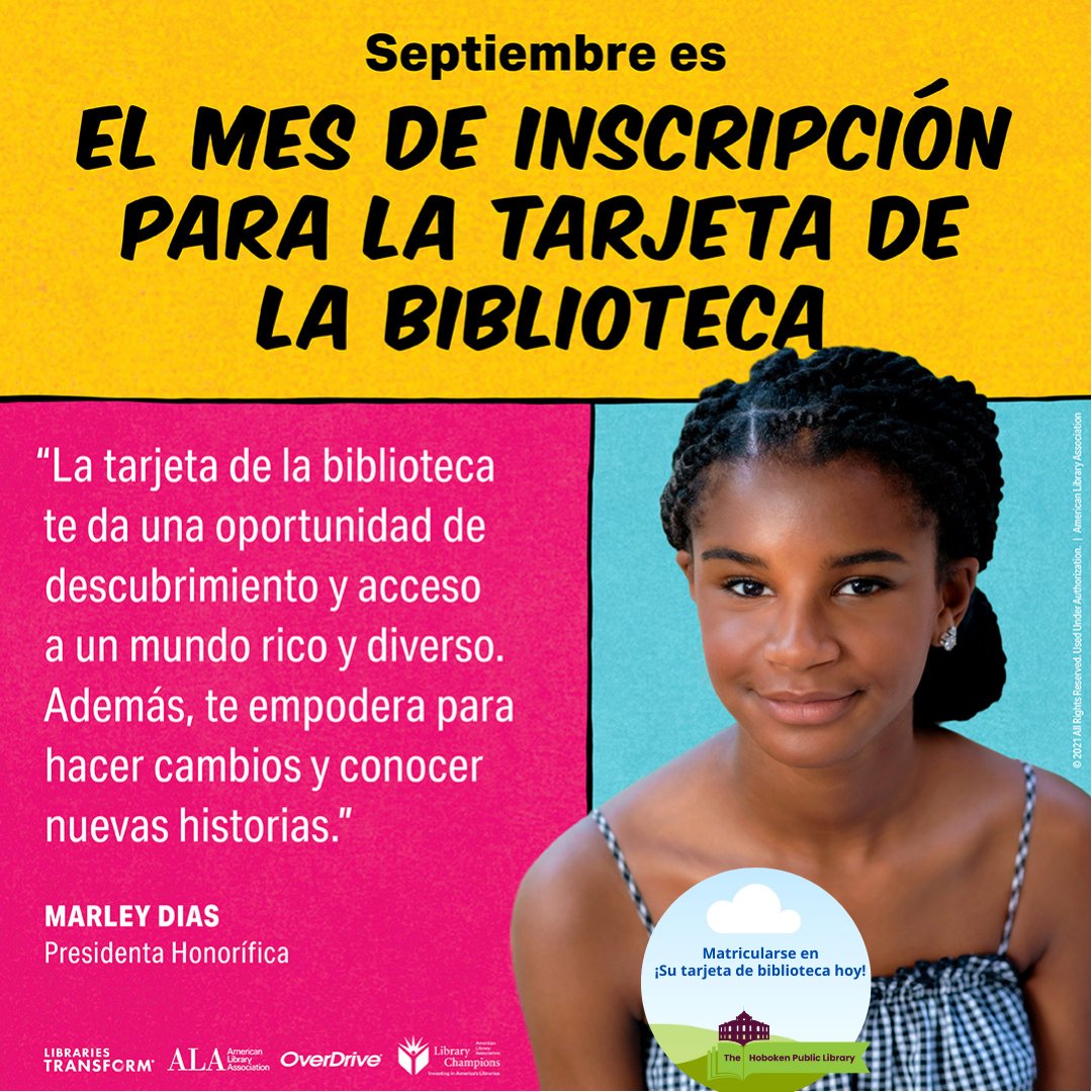 hobokenlibrary's tweet image. @hobokenlibrary .@CityofHoboken ¡Venga a visitarnos e inscríbase hoy mismo para obtener su tarjeta de la biblioteca! Visite hobokenlibrary.org
#LibraryCardSignupMonth # 1000BlackGirlBooks #looktolibrarians #librariesrespond #ebooksforall #hoboken #readingisfundamental