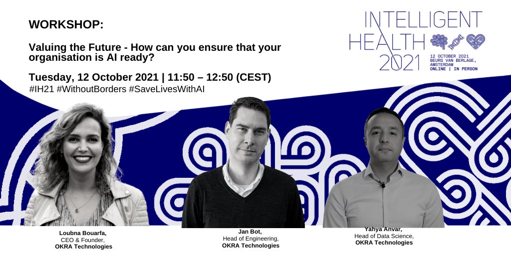 Intelligent Health (@inthealthai) on Twitter photo The 4th industrial rev is already with us;has your org embraced it? <a href="/OKRATechAI/">OKRA Technologies</a> will be at #WSAI21 with an insightful workshop. Join <a href="/loubnabouarfa/">Dr. Loubna Bouarfa 💚</a>, <a href="/anvarak/">Yahya Anvar</a>+Jan Bot to troubleshoot all of your qs on #AIreadiness
12th Oct 2021
Amsterdam+Online
Tix: lnkd.in/g2J4aR4 The 4th industrial rev is already with us;has your org embraced it? <a href="/OKRATechAI/">OKRA Technologies</a> will be at #WSAI21 with an insightful workshop. Join <a href="/loubnabouarfa/">Dr. Loubna Bouarfa 💚</a>, <a href="/anvarak/">Yahya Anvar</a>+Jan Bot to troubleshoot all of your qs on #AIreadiness
12th Oct 2021
Amsterdam+Online
Tix: lnkd.in/g2J4aR4