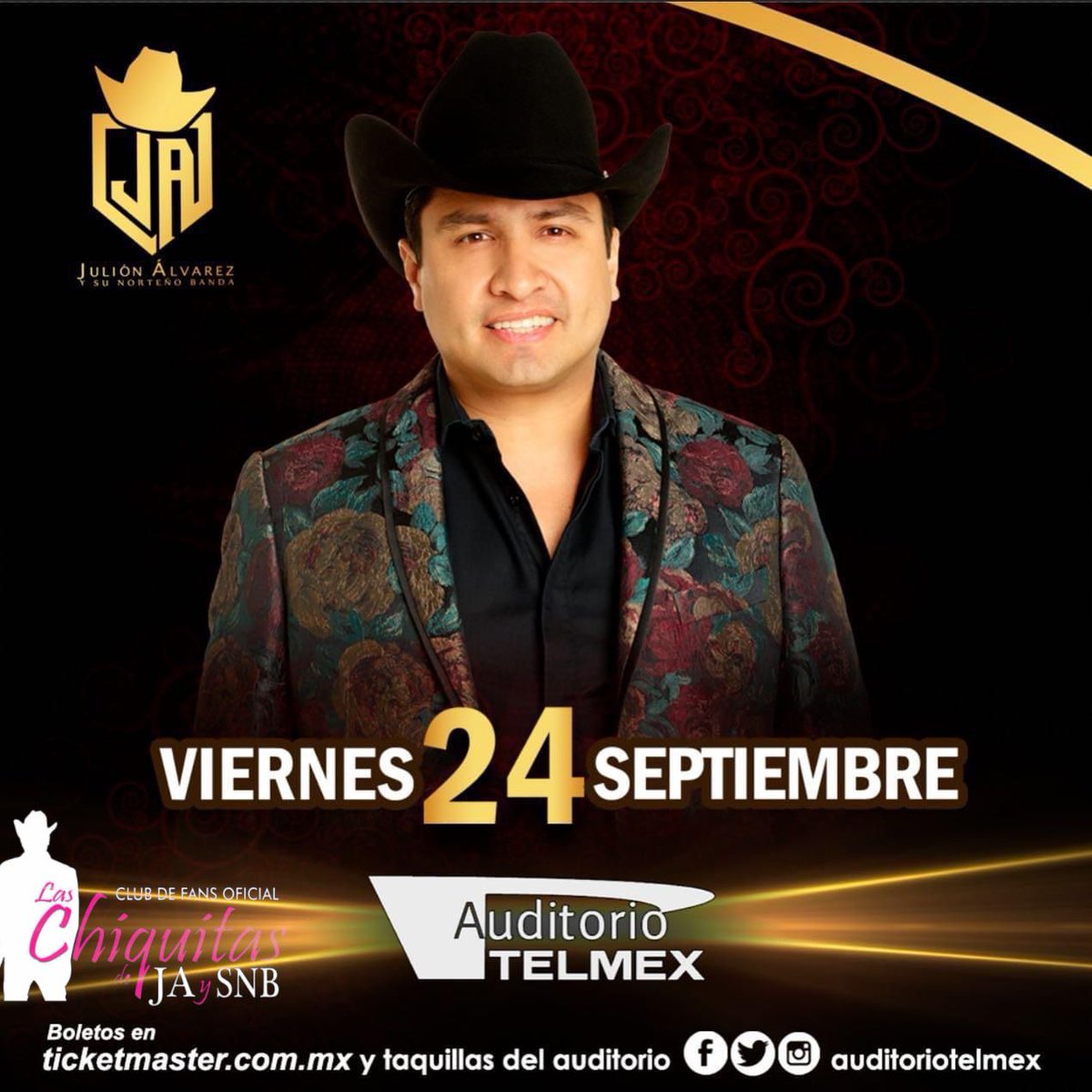 Mony_Shawol_VIP's tweet photo. HOY salen a la venta los boletos Para el evento del  24 de septiembre del #ReyDeLaTaquilla #JuliónÁlvarezySNB en el @AuditorioTelmex 
 #Tour2021 compra tus boletos a partir  11:00 am @pasosdejulion @Ticketmaster_Me @chiquitaluu @HChiquitaJAYSNB @Ramoncillo03 @ElCompaChequeOf #SLP https://t.co/UbRc33EZ1E