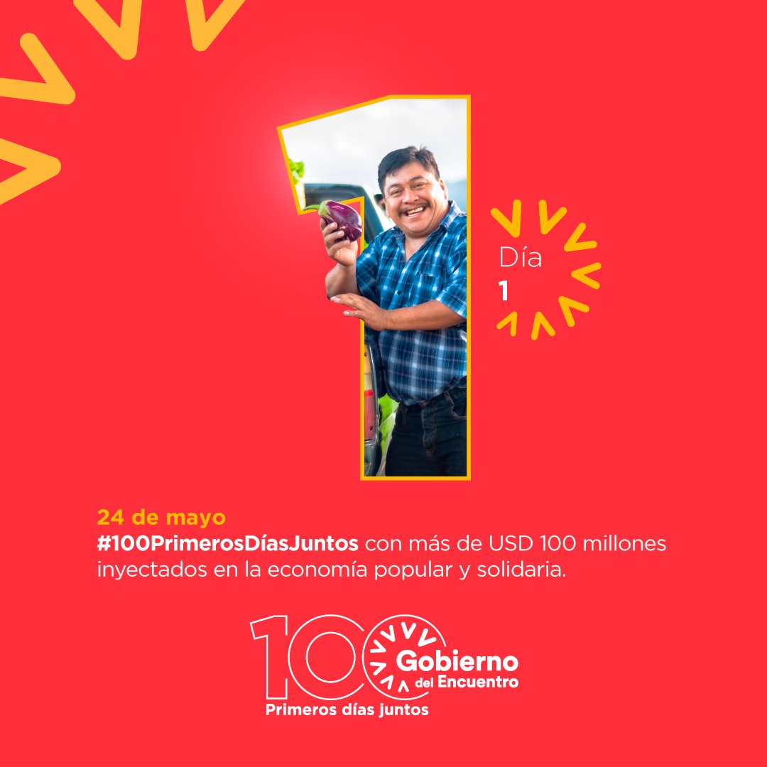 ¡Impulsamos la economía popular y solidaria!
 
En los #100PrimerosDíasJuntos la <a href="/CONAFIPS/">CONAFIPS 🇪🇨</a> ha gestionado, desde el 24 de mayo hasta la fecha, más de USD 100 millones en recursos financieros para reactivar al sector. 
 
#JuntosLoLogramos