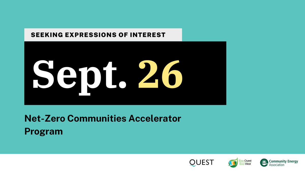 Are you a small to mid-sized community in Western Canada interested in accelerating projects and plans to save energy and emissions? Submit an Expression of Interest to the #NetZero Communities Accelerator Program. surveymonkey.com/r/eoi-survey 
<a href="/ecoouest/">Eco-Ouest Canada</a> @bc_cea