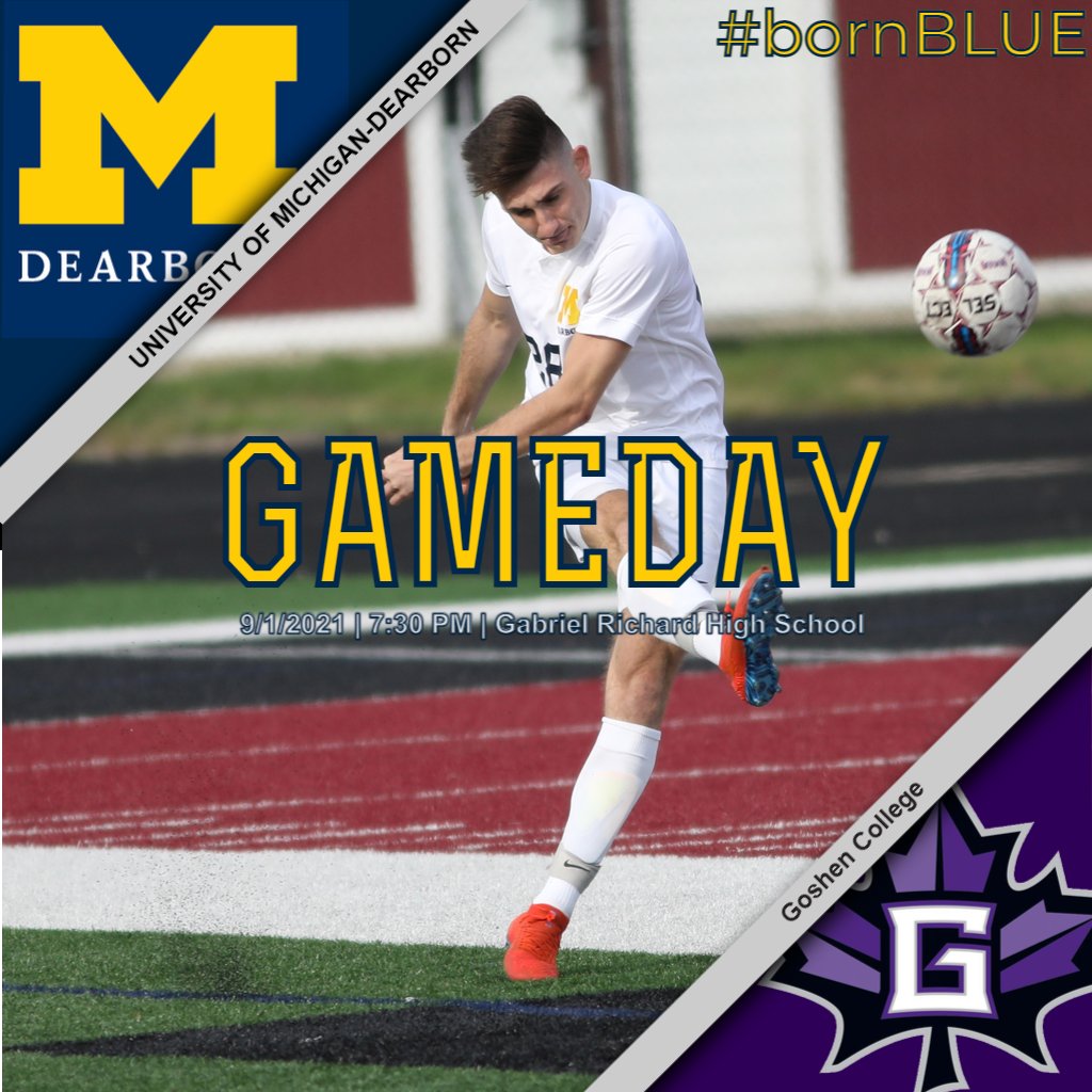 UM-Dearborn Athletics (@goumdearborn) on Twitter photo 〽️⚽️GAME DAY!
<a href="/UMDearbornMSoc/">UM-Dearborn MSoccer</a> hosts Goshen College tonight for a non-conference matchup!
📍: Gabriel Richard High School | Riverview, MI
⌚️: 7:30 PM
Live Links: athletics.umdearborn.edu/sports/msoc/20…
#bornBLUE 〽️⚽️GAME DAY!
<a href="/UMDearbornMSoc/">UM-Dearborn MSoccer</a> hosts Goshen College tonight for a non-conference matchup!
📍: Gabriel Richard High School | Riverview, MI
⌚️: 7:30 PM
Live Links: athletics.umdearborn.edu/sports/msoc/20…
#bornBLUE