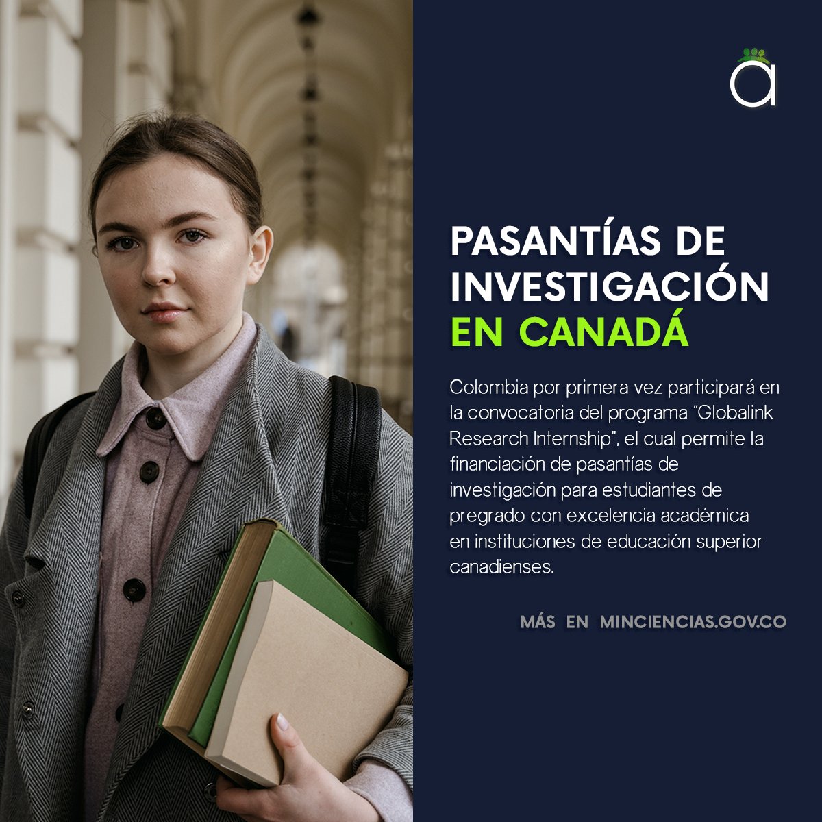 amis_ai's tweet photo. La convocatoria cierra este 22 de septiembre, el programa permitirá que estudiantes #colombianos que cursen los últimos semestres de carreras afines a áreas #STEAM (Ciencia, Tecnología, Ingeniería, Artes y Matemáticas) realicen #pasantías de investigación en #Canadá🇨🇦📚. https://t.co/h1kbKMIURL