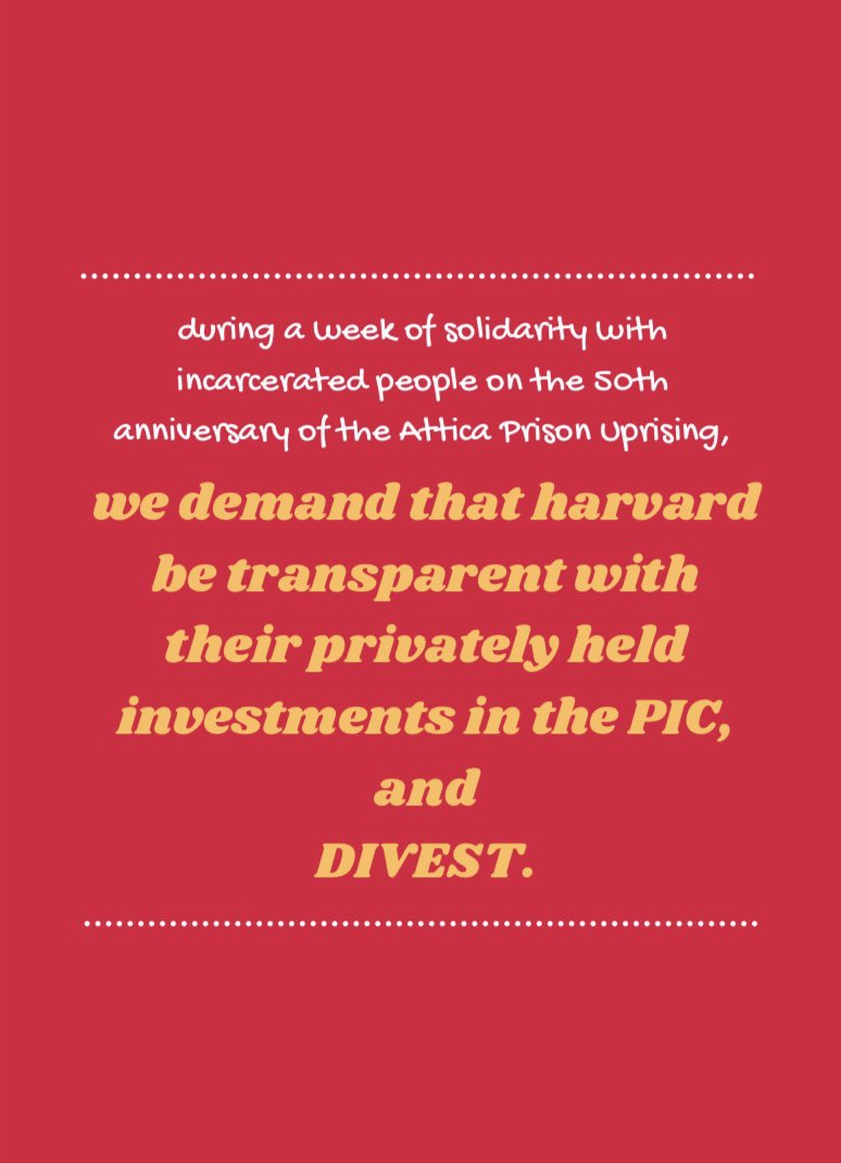Harvard Prison Divestment Campaign (@harvardpdc) on Twitter photo Use the registration link in our bio to join us for a week of abolitionist programming in support of <a href="/JailLawSpeak/">Jailhouse Lawyers Speak - 📚</a>’s national Shut Em Down Protests and in pursuit of Harvard’s divestment from the prison industrial complex! Use the registration link in our bio to join us for a week of abolitionist programming in support of <a href="/JailLawSpeak/">Jailhouse Lawyers Speak - 📚</a>’s national Shut Em Down Protests and in pursuit of Harvard’s divestment from the prison industrial complex!