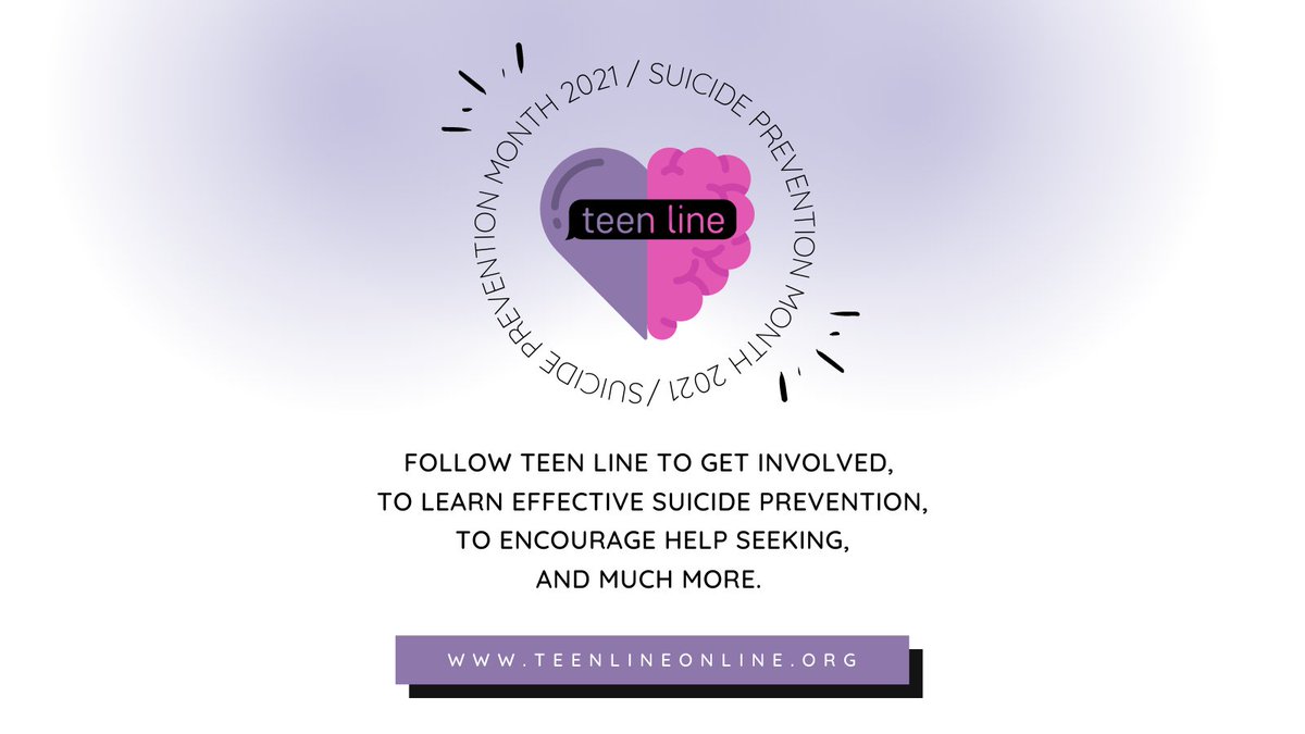 September is #SuicidePreventionMonth 💜 Together, with our partners &amp; volunteers, Teen Line will raise awareness around suicide prevention, encourage help seeking, share risks &amp; warning signs + much more. We all have the power to prevent suicide.