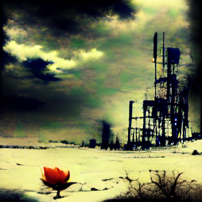 DHallegraeff's tweet photo. Iterations: 350, prompt: Abruptly, the sound ceased. Suddenly, the desolation, the solitude, became unendurable #ArtMachine https://t.co/1qay56Wl4R