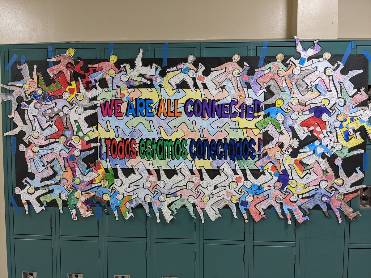MrsFreelandMath's tweet photo. Tesselation getting to know you mural @HCPSJenningsMS https://t.co/A8x0bHh4Od