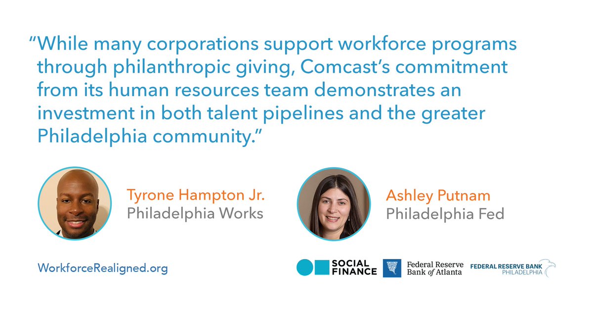 philadelphiafed's tweet photo. @WorkingNation A2: The lack of employer investment in workforce programs perpetuates inequalities in the labor market. This chapter from the #WorkforceRealigned book discusses an innovative pilot with @Philaworks and @comcast to pay for worker training. https://t.co/zZPnszgCbi #InvestInWork https://t.co/zcXnSJrIqs