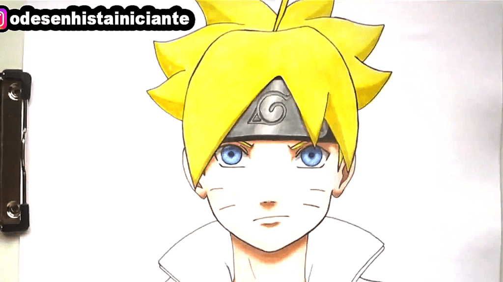 Leo Desenhista on X: #boruto com a pele, olhos e cabelo coloridos 😀✍ Quer  aprender a desenhar e colorir esse Boruto? Clique no link:    / X