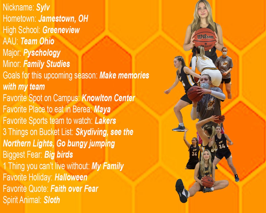 BW_wbasketball's tweet photo. Our next feature player is @sylviesonneman who studies Psychology with a minor in Family Studies. She has saucy skill, a sizzling shot, and is known for being a selfless teammate. 3οΈβ£4οΈβ£ππ₯΅πππ #onelove #bwbecause #buzzinbios https://t.co/osO91miJNP
