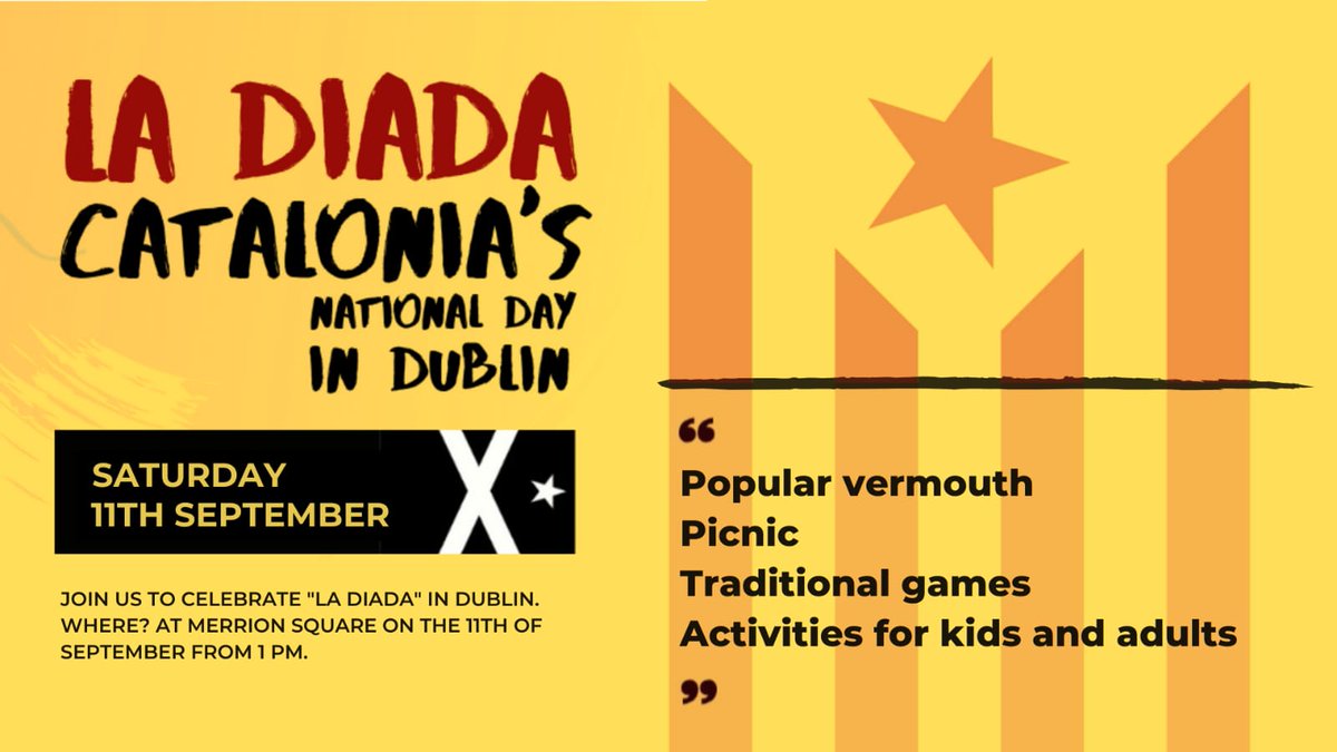 Saturday 11th of September join us for "La Diada" in Dublin. We will be in Merrion square from 1pm. Hope to see you there!