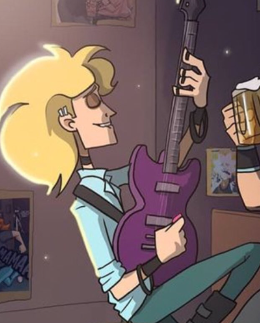 blondeoftheday's tweet photo. blond character of the day is Glam from Metal Family!! (he/him) https://t.co/loSj4preoN