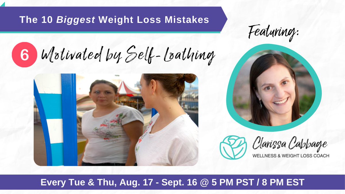 Part 6/10 - The Biggest Weight Loss Mistakes Women In Their 30's Make (&amp; What To Do Instead)!

Tune in if you:
- Have ever punished yourself with exercise.
- Feel lots of guilt and shame around food.
- Believe all weight loss is healthy.
.
🎦 Thu @ 5PM PST buff.ly/3ypH3uU