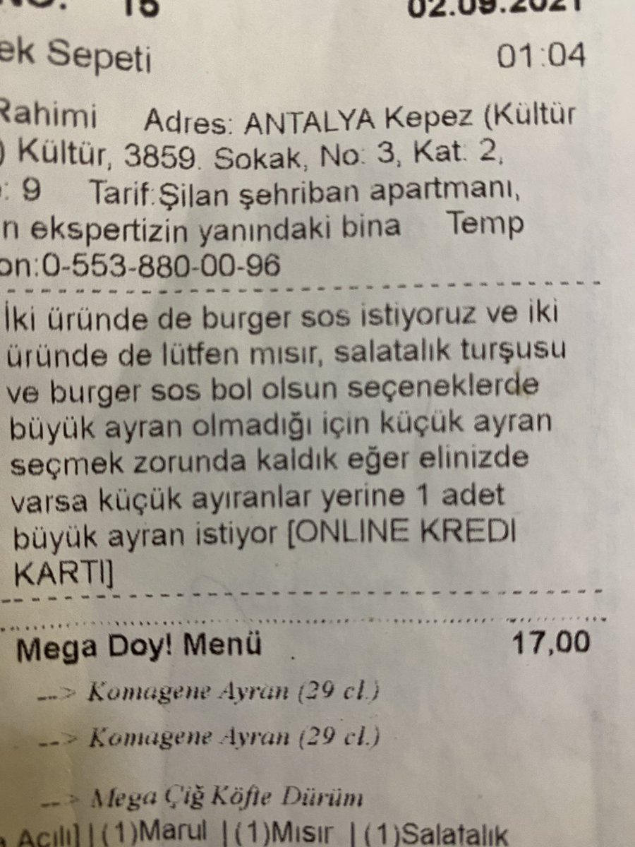 Harf limiti yetmeyen masum müşteri ; küçük ayıranları düzgün yazsaydı bir ‘u’su daha vardı.