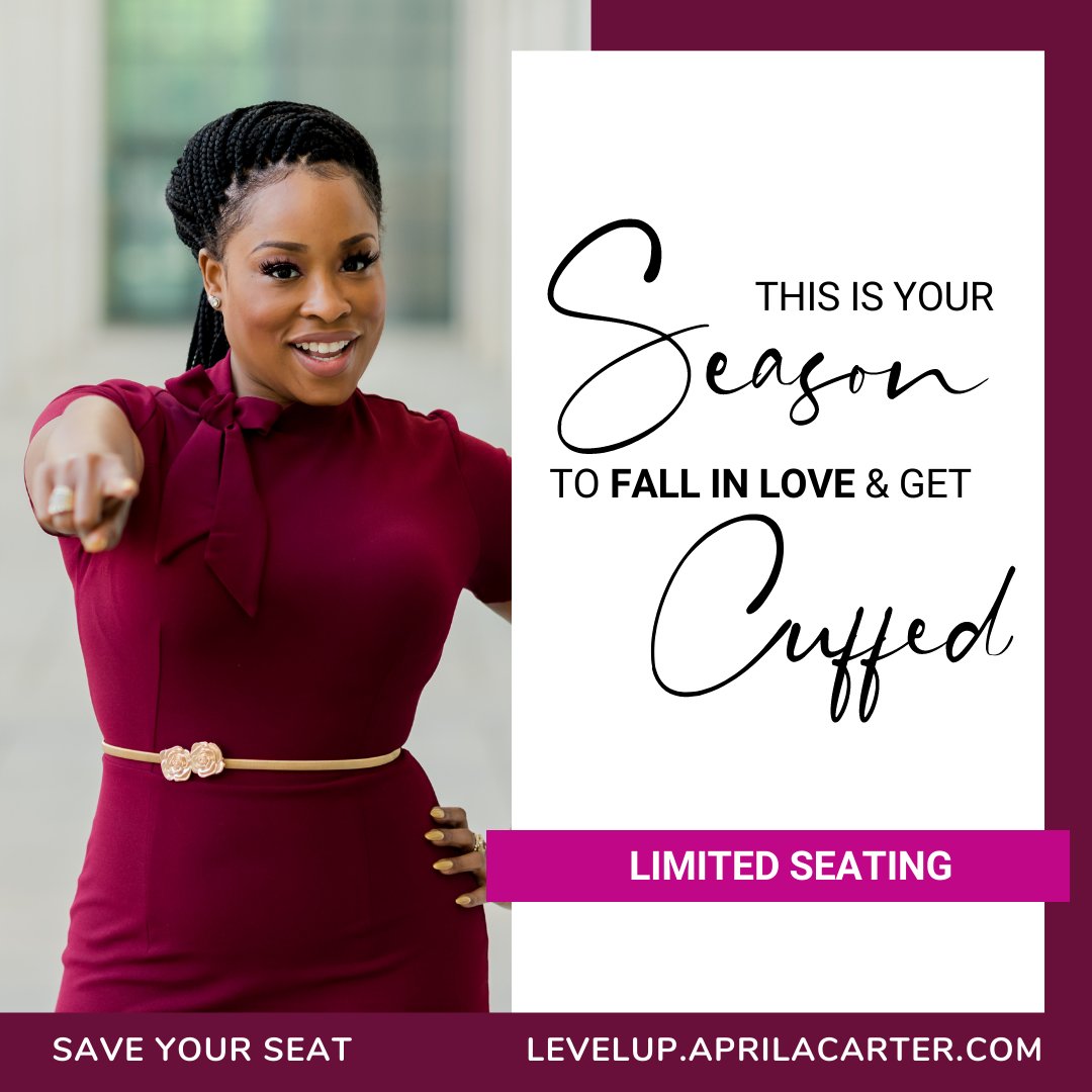 AprilACarter's tweet image. Frustrated with dating &amp;amp; want someone dependable by your side?

When: September 18, 2021 @ 11 AM 
Where: Charlotte, NC 28214
Cost to Attend: Only $149 

Register online at levelup.aprilacarter.com

LIMITED SEATING