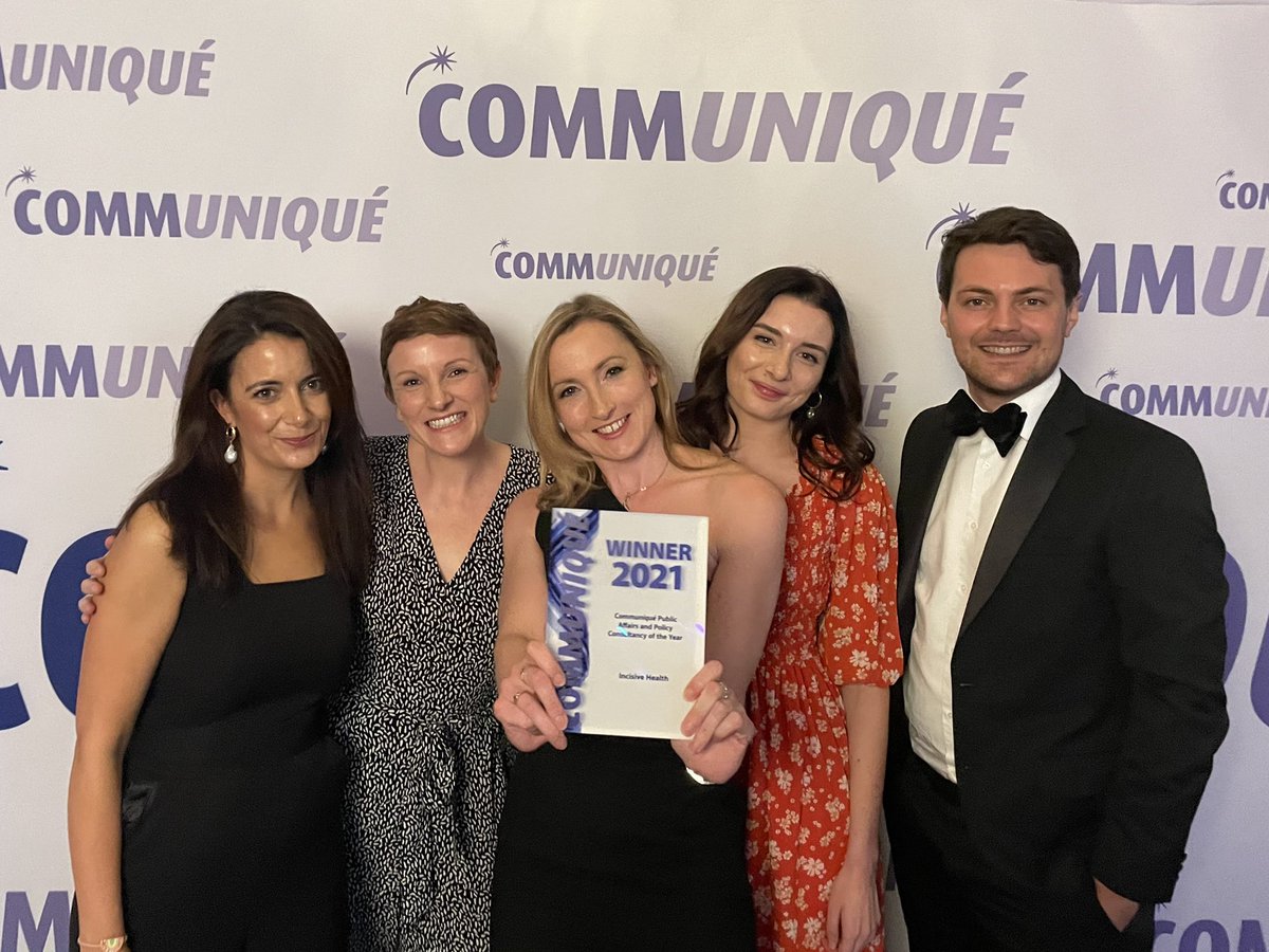 WE WON! #CxHealth Public Affairs and Policy Consultancy of the year! Thank you <a href="/CxHealth/">Communiqué</a>! Well done to all our fantastic colleagues, wish we could fit you all around the table! 💃🎉🍾🥂