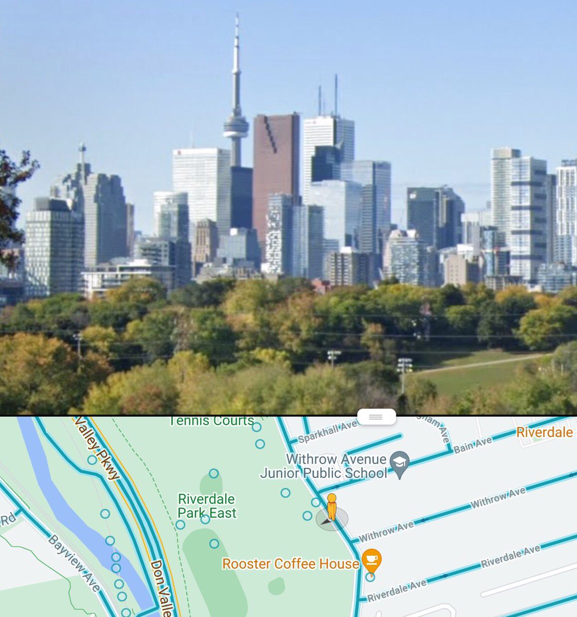 harley_b's tweet photo. @GraphicMatt 1. Looks like it was shot just north of Riverdale, between Withrow and Bain. Some time between 2016 and 2017 as the EY tower is under construction. https://t.co/pOEKJdHmo3