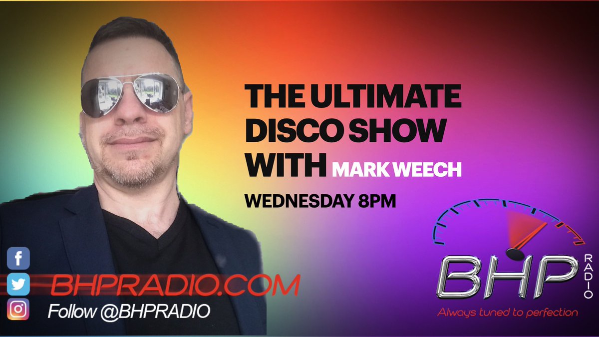 MarkWeechRadio's tweet image. Don’t forget The Ultimate Disco Show now at a new time of 8pm tonight on BHP Radio bhpradio.com @BhpRadio