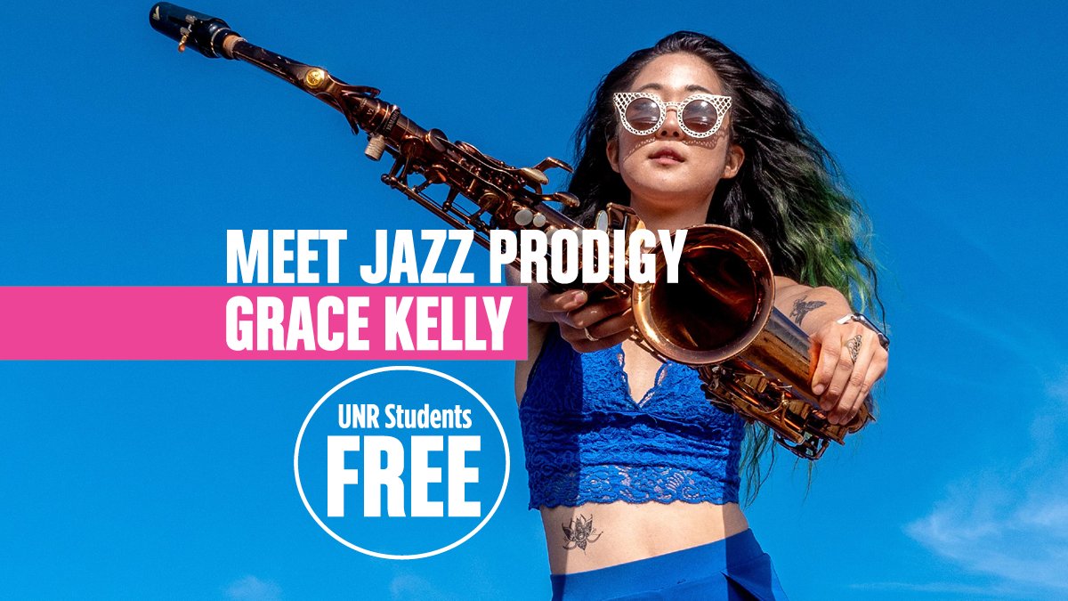 unevadaPAS's tweet photo. Free to UNR students. On 9/8 saxophonist/singer Grace Kelly hosts a Meet &amp; Greet. Ask Grace your questions, take a selfie w/Grace, hear a hot lick or two, chance to win a free ticket to Grace’s 9/9 concert.

Where? The Center, Joe Crowley Student Union, 3rd Floor at 5PM on 9/8 https://t.co/M3LClKGjob