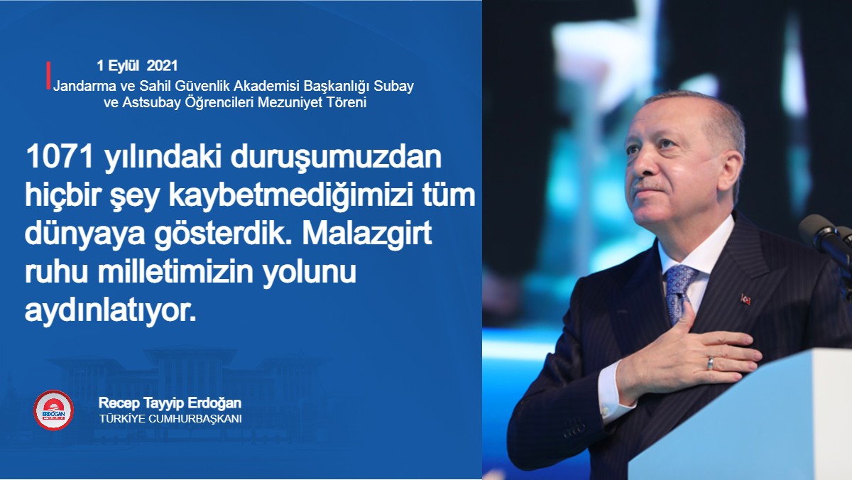 Başkan Erdoğan 1071 yılındaki duruşumuzdan hiçbir şey kaybetmediğimizi tüm dünyaya gösterdik. Malazgirt ruhu milletimizin yolunu aydınlatıyor.