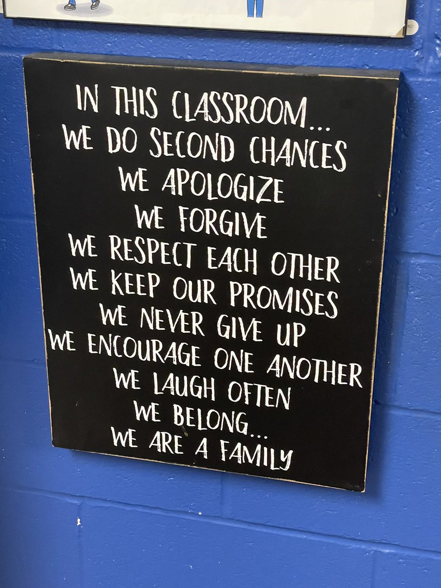 DrRonBarry's tweet image. My #OneBjgThing today goes to @MrsSperryBPS!  Kids see this everyday they come into her room. She is creating a culture support, acceptance and love for our students. Each couple of weeks they go over a different line as they learn what each statement means! #440Proud #BPSPride