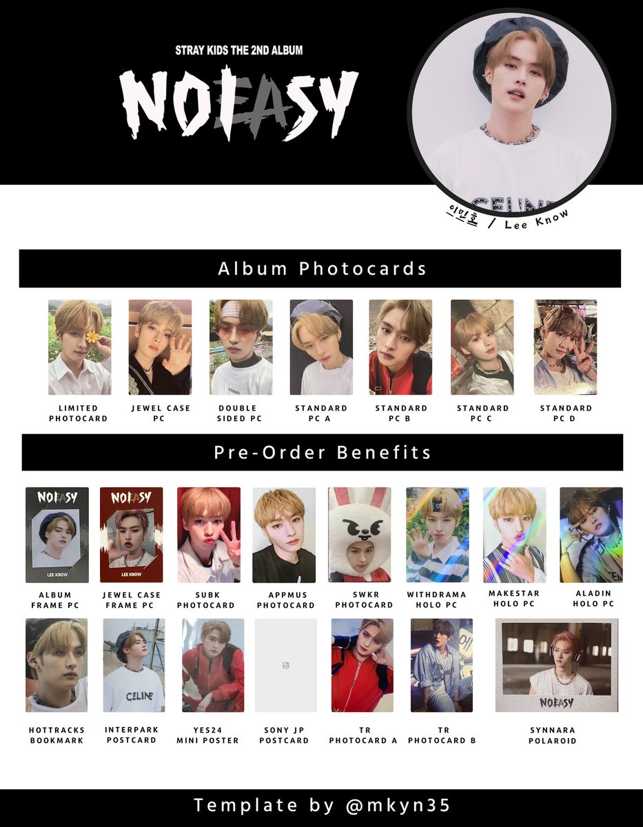 ꒰ Stray Kids - NOEASY Template ꒱ ✴︎ Lee Know / Minho ⌗ non