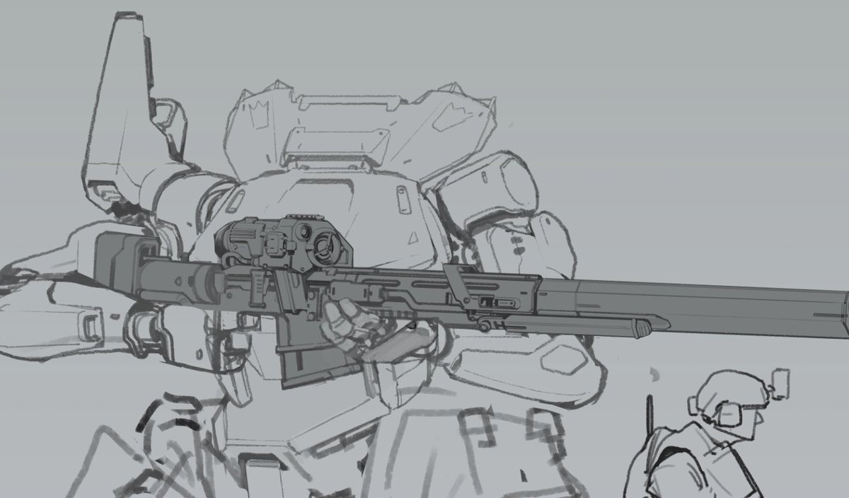 Mechvermi's tweet image. sniper robot sketch...