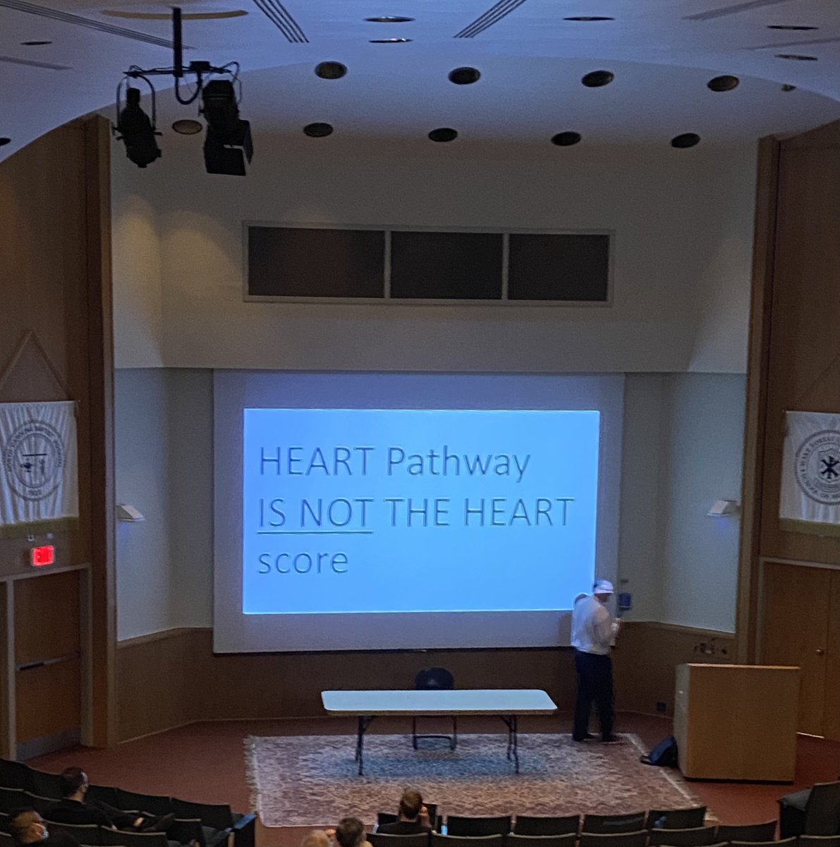Wake Forest EM Grand Rounds today-great line-up, including Dr. Simon Mahler on chest pain risk stratification.All together now, “the HEART Pathway is NOT the HEART score.” Dr. Mahler highlights the important differences; demonstrates impressive utility &amp; safety of the Pathway