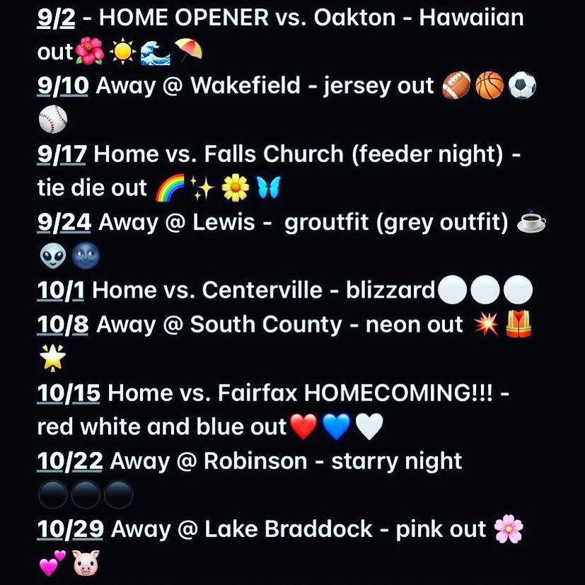 wtwstudentsvcs's tweet photo. The dress up themes for this football season are out! First game Thursday at 7!!! 🟦🏈⚔️🟥 #dressupshowup #CavStrong https://t.co/AHNc81n3CM