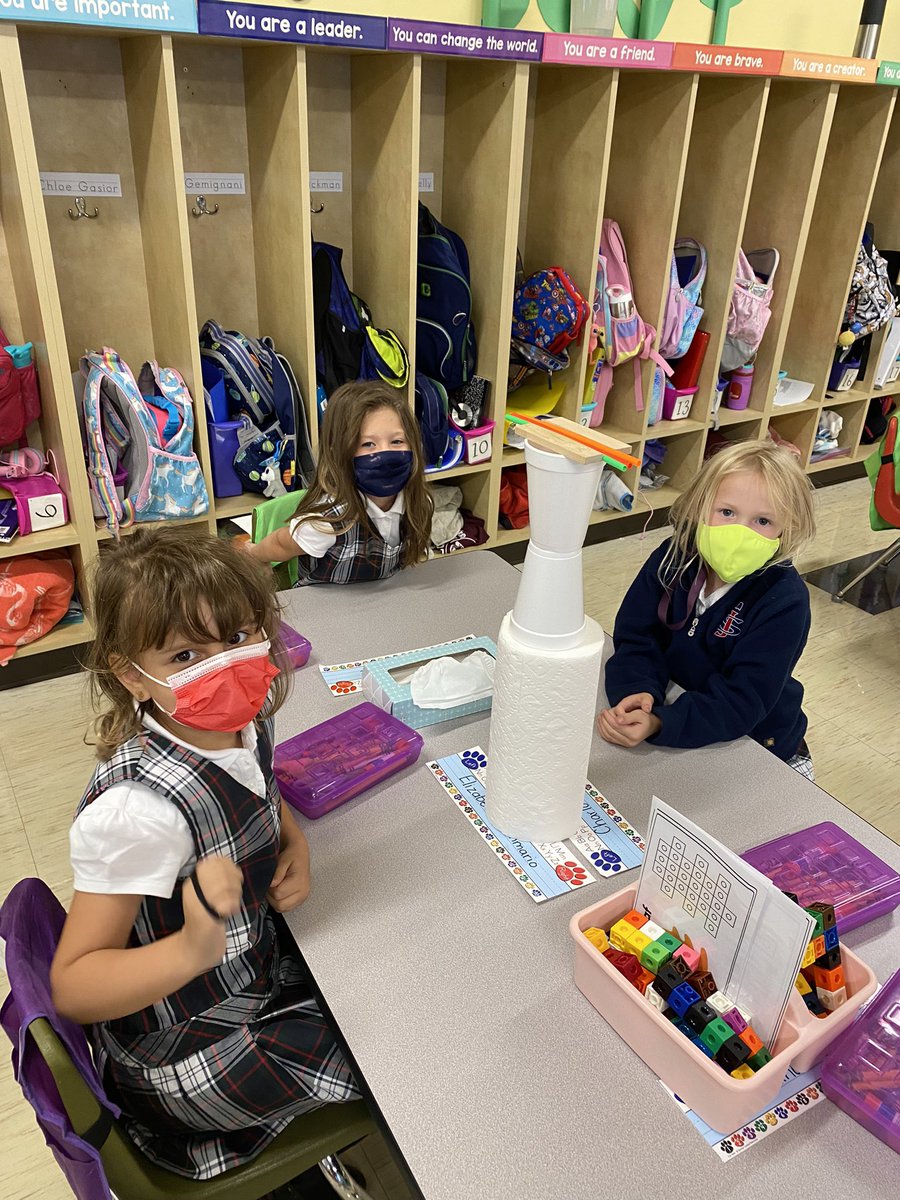 Our first STEAM challenge of the year! We had to build the tallest skyscraper while only using 8 items from around the room. We worked so well with our classmates! 🏙 #teamwork #problemsolving <a href="/SJS_Bulldogs/">St. James School_AH</a>
