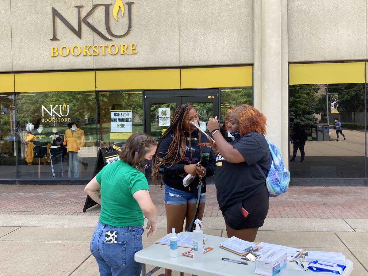 NKY_KFTC's tweet photo. Spent today registering voters at @nkuedu, and spoke with #NKUHoops about #Democracy! #NorseUp #ChooseKY https://t.co/q8MR4MeIOd
