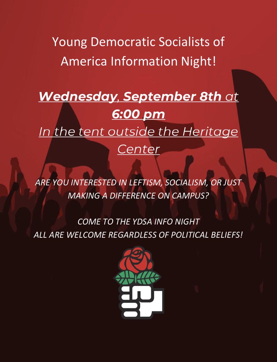 Alma_YDSA's tweet photo. We are currently up-to-date on ALL textbook requests that we were able to locate. Please DM or go to the form in our bio to send a request to our Book Drive!

Also be sure to check out our INFO NIGHT next Wednesday @ 6pm at the Heritage Tent!

In solidarity,

Alma YDSA 🌹 https://t.co/YXfC0zUDzm