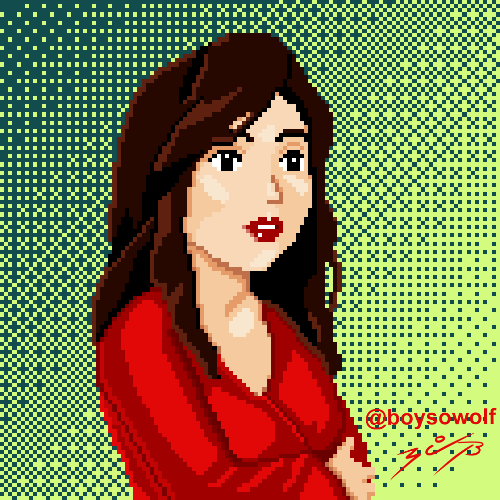 boysowolf's tweet photo. Retrato de mi amiga @pao_raw en pixel art. Gracias por permitirme ser la musa de muchas de mis prácticas. ❤️✨
Me gusta el pixel art, pero me falta estudiarlo y practicarlo más. 
#artedigital #digitalart #pixelart https://t.co/ePLRrJtnwV