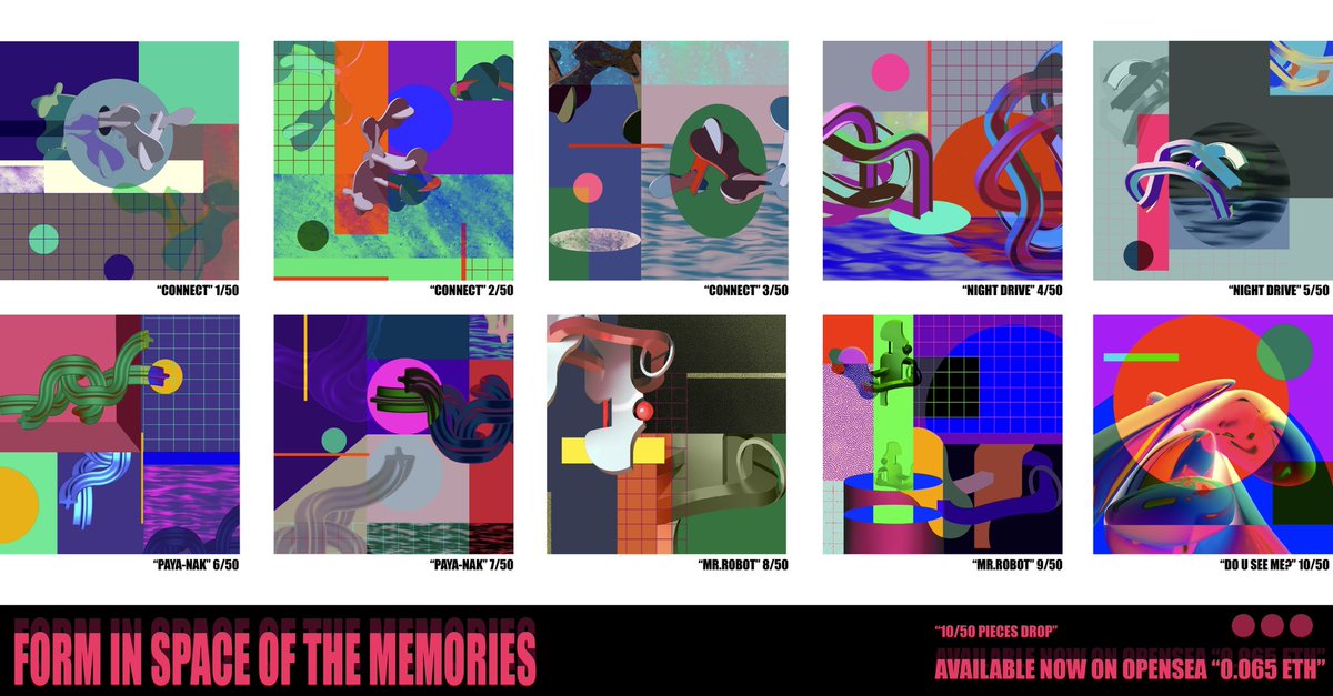 mmwdlol's tweet photo. Just drop 10/50 pieces from the collection.  
“FORM IN SPACE OF THE MEMORIES”

GO CHECK THIS OUT 🍭
https://t.co/AVFgOODBO5

#nft #NFTs #nftcollector #nftart #NFTdrop #NFTCommmunity #nftcollectors #NFTTHAILAND https://t.co/cBavjX7bI3